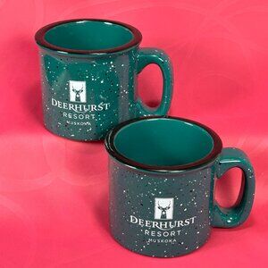 pair of heavy coffee mugs. DezineCorp for Deer Hurst Resort